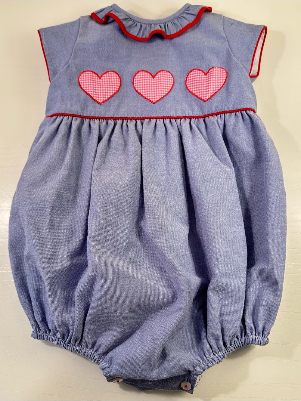 Proper Peony Chambray Hearts Bubble 24M